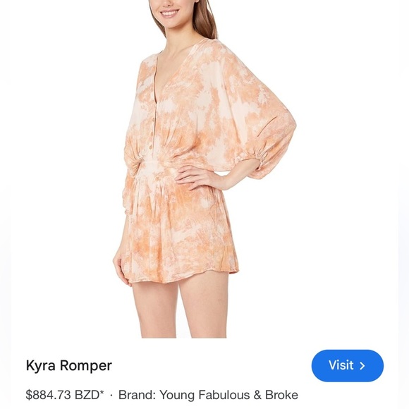 NWOT Young Fabulous & Broke Purple & Pink Ombré Romper Size M - Picture 5 of 16